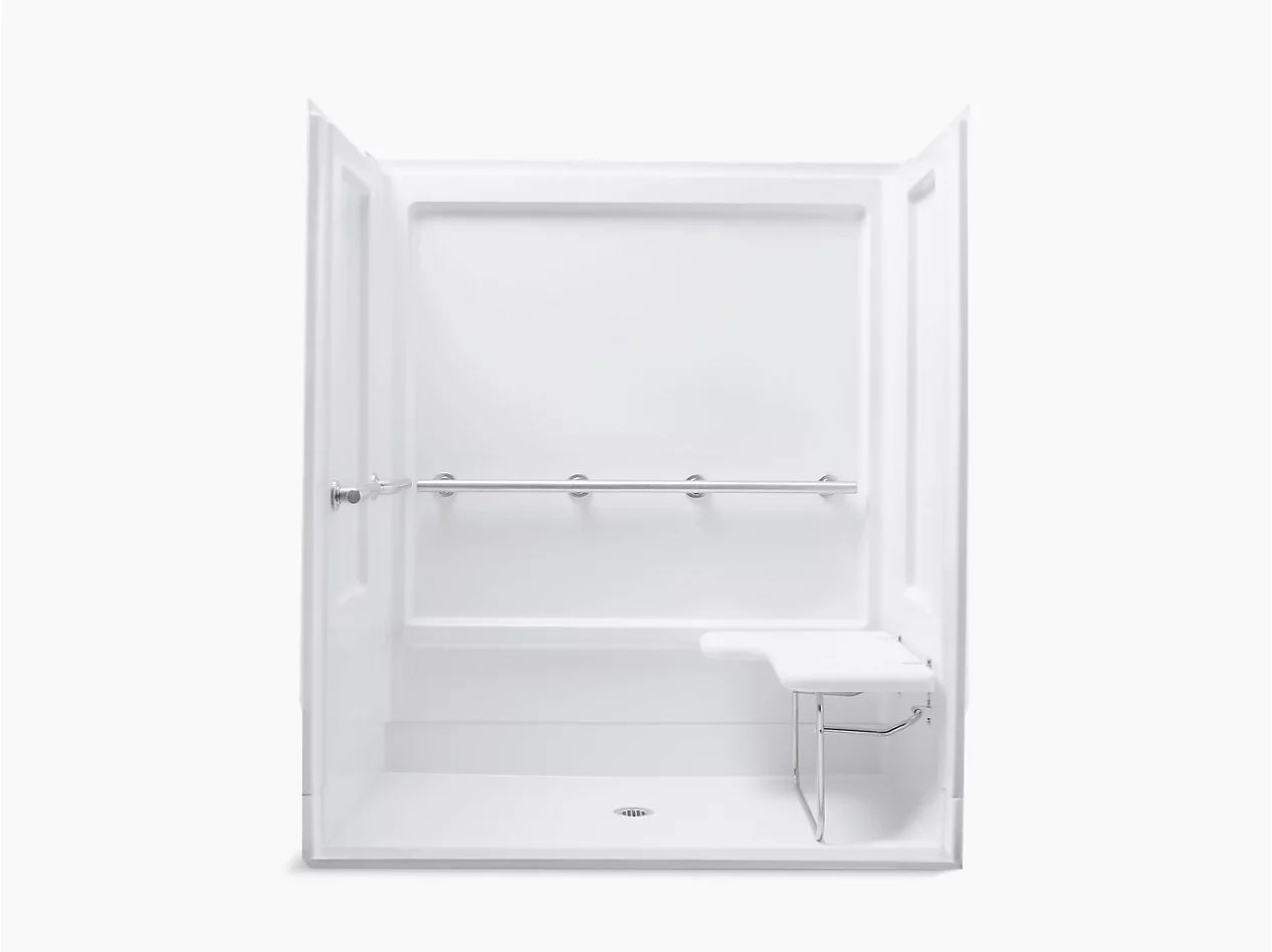 OC-SS-63-ADA 63" ADA SWIRL-GLOSS SHOWER STALL WITH SEAT - 62070115