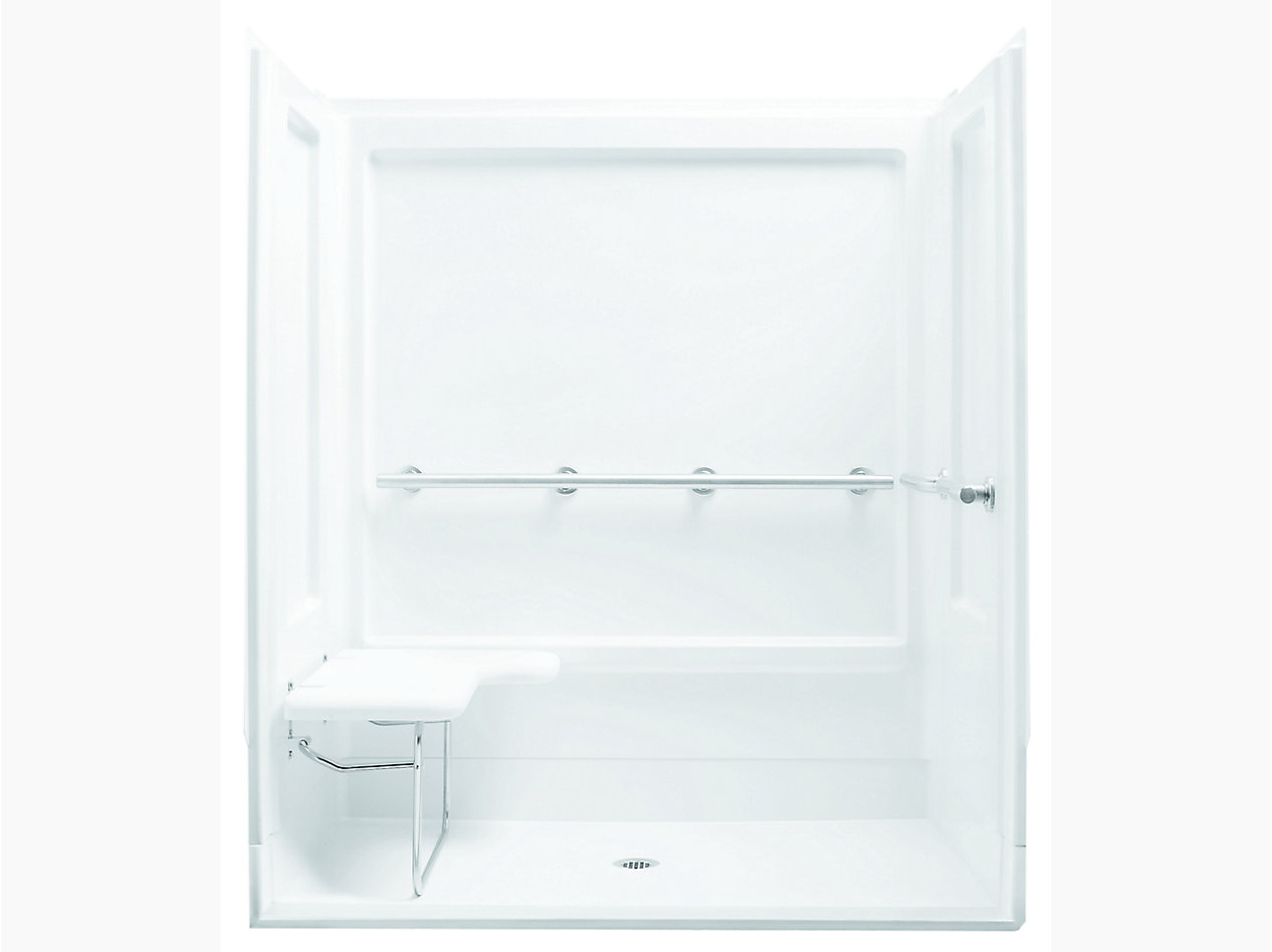 OC-SS-63-ADA 63" ADA SWIRL-GLOSS SHOWER STALL WITH SEAT - 62070125