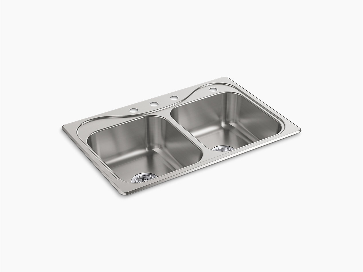 Southhaven® Top-Mount Double-Bowl Kitchen Sinks - F11402-4-NA