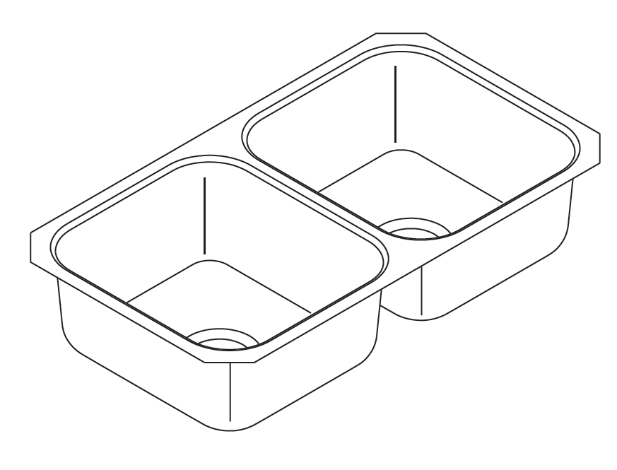McAllister® Undermount Double-Bowl Kitchen Sinks - F11406-NA